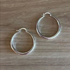 Silver Tone Hoop Earrings